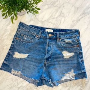 H&M Distressed Denim Shorts